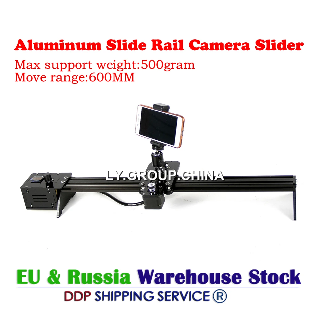 

Disassembled Automatic Aluminum Slide Rail Camera Slider with Dual 42mm Stepper Motors Offline Control Move Range 600MM 1000MM