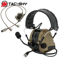 tac sky comtac iii tactical headset and ptt adapter dual communication rac ptt for hearing protection hunting airsoft sports