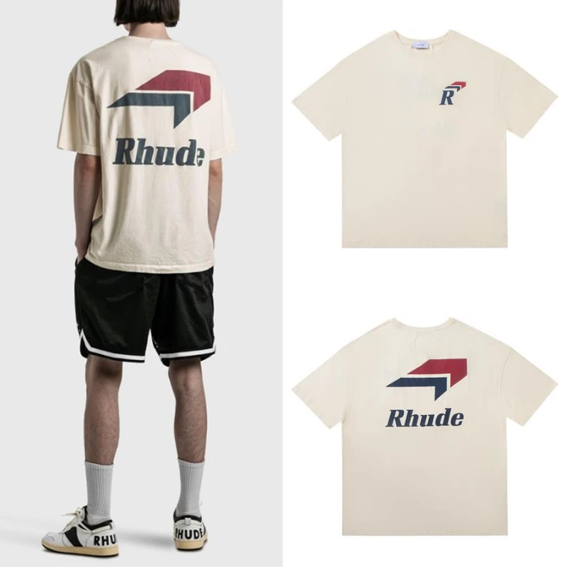 

Oversized Rhude Tshirts High Quantity Cotton Casual Men Women Rhude Short Sleeve T-Shirt