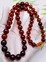 genuine natural blood red amber beads necklace 9 4 10 9mm round beads red amber necklace gemstone woman healing stone aaaaaa