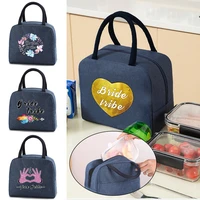 portable lunch bag food picnic lunch box bride print insulated thermal women cooler bags fresh bento food pouch food storage bag
