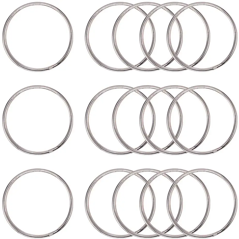 

NBEADS 15PCS 2 inch Iron Split Key Rings Circular Keychain Ring Chain Clip Connector for Car Home Keys DIY Art Craft Platinum