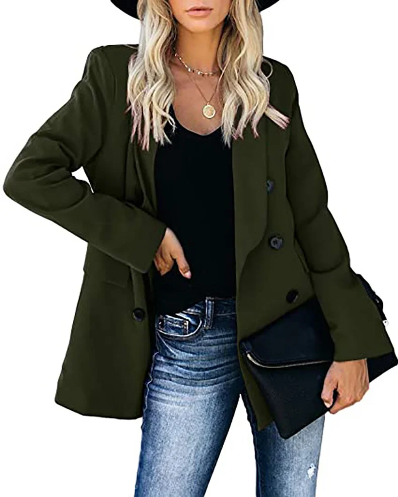 

2023Casual jacket autumn winter new button coat open Lapel cardigan temperament suit coat women