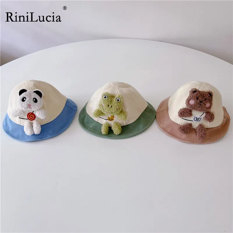 

RiniLucia Toddler 2022 Autumn Winter Fashion Bucket Hat Cute Cartoon Pattern UV Protection Fisherman Hat For Baby Girls Boys