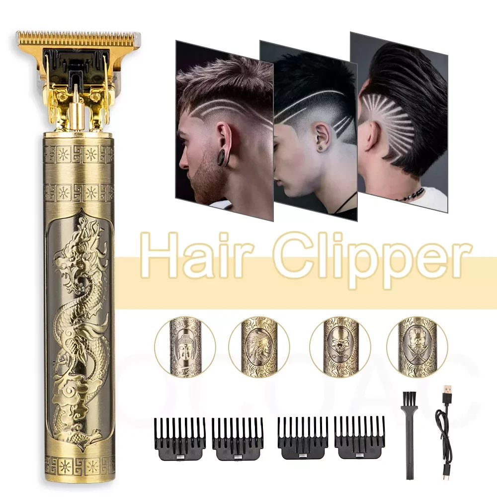 

Dragon Hair Clipper Men Barbershop Rechargeable Hair Cutting Machine Professional Men's Shaver Razor Beard Trimmers