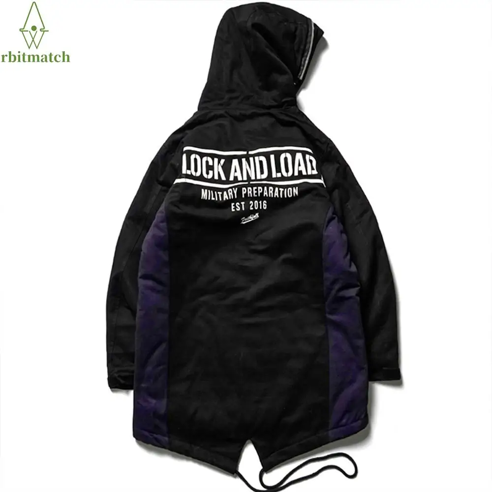 

Arbitma Flight Jackets Men Letter Print Overcoats Casual Hooded Streetwear Zipper Jacket Coat Hip Hop Windbreaker Trench Coat