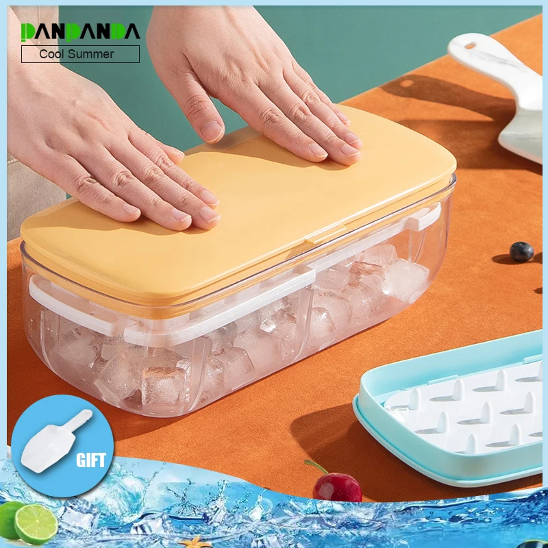 

Новая силиконовая форма для льда PANPANDA, креативная коробка для льда с крышкой, бытовая квадратная коробка для льда, 24/48 блоков