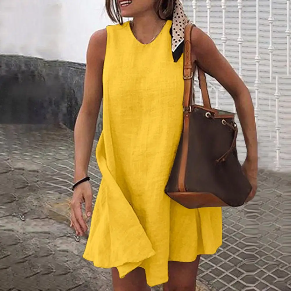 

Stylish Short Dress Lightweight Tank Dress Loose Fit Vest Dress