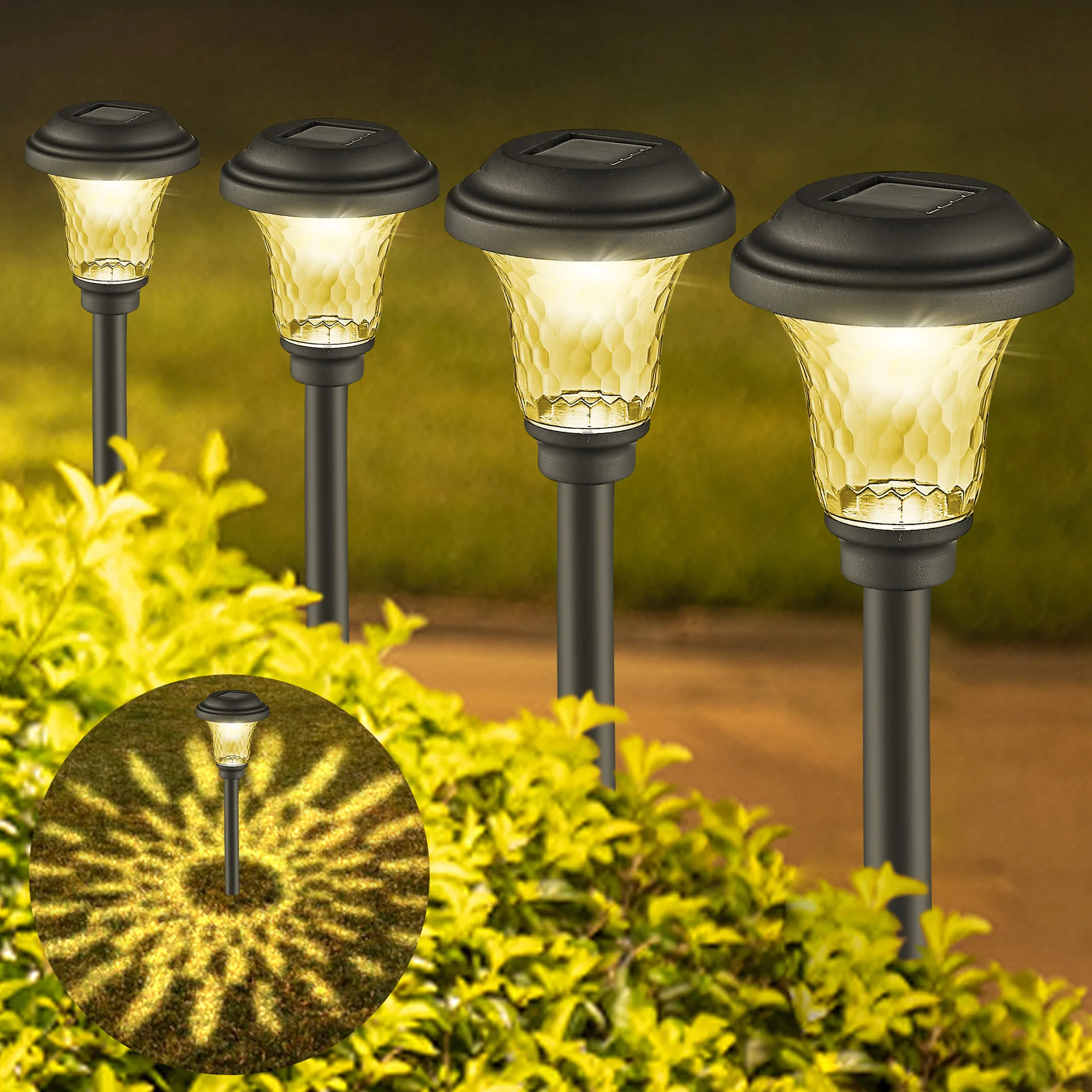 

6PCS/SET Garden Outdoor Solar LED Lights RGB Multi-Color Lighting Solar Path Lawn Light Garden Decorative Landscape Shine Lamps