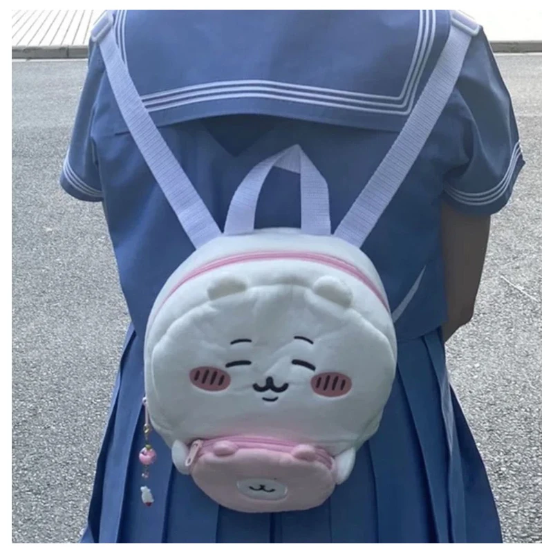 Милый Плюшевый Рюкзак Chiikawas Usagi Hachiware из аниме кавайная вместительная сумка для