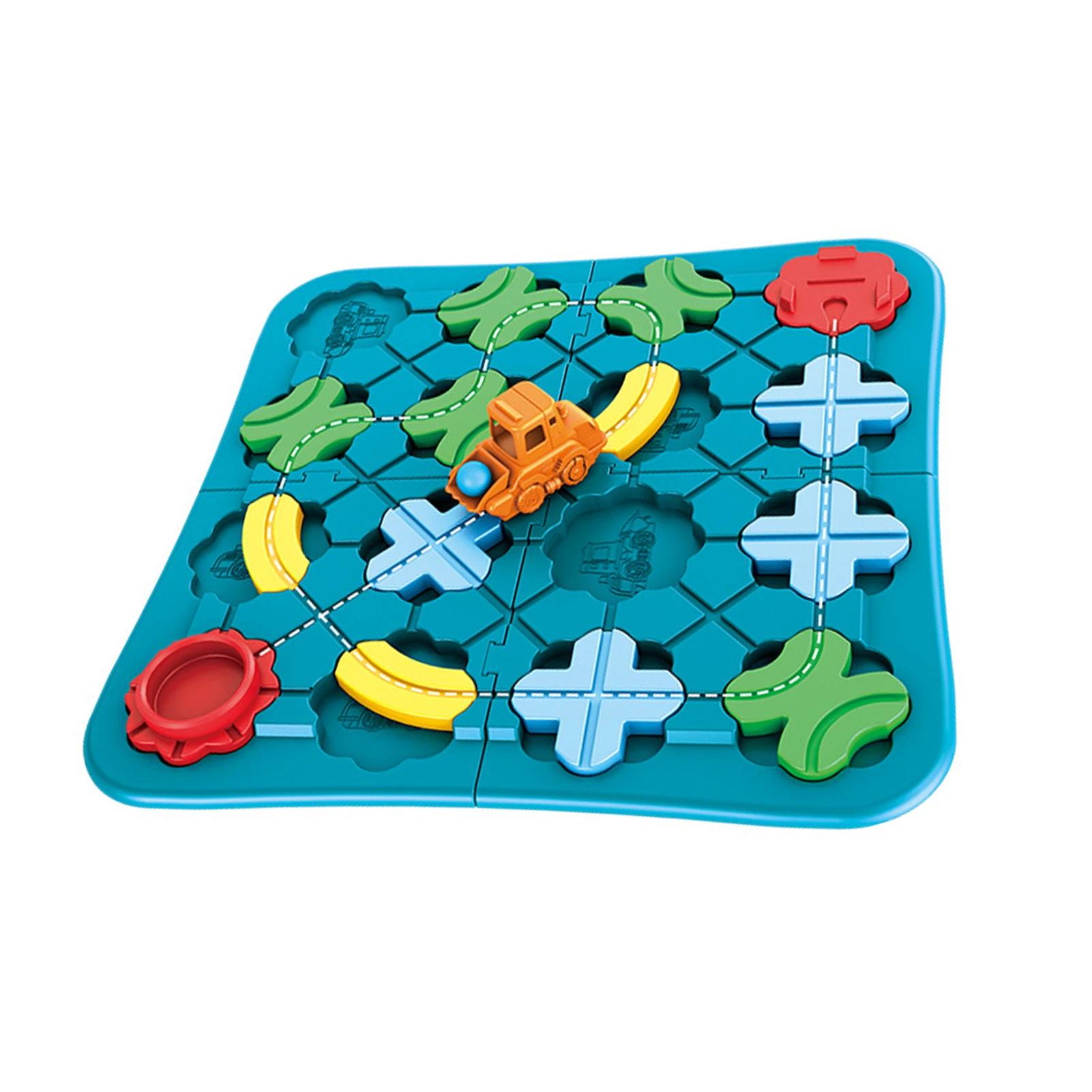 

Road Building Maze Road Builder Board Game Parent-Child Interactive Logical Thinking Training Track Pull-Back Car Board Game