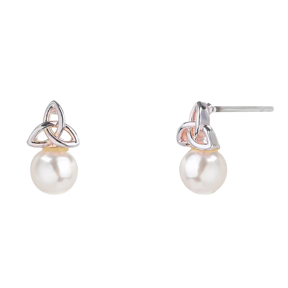 

6MM Pearl Ball Stud Drops Earring on Ear Elegant Geometry Hollow Out Dangle Earrings for Women Fashion Jewels Gift Pendientes