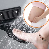 shower footstool blacksilver aluminium alloy auxiliary pedal bathroom accessories rest pedestal simple hardware holder