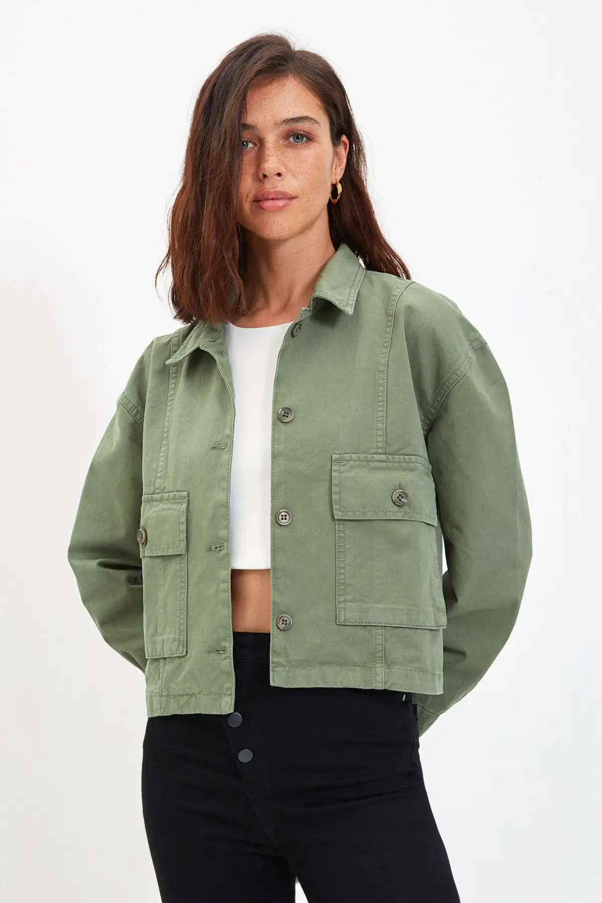 

Джинсовая куртка TWOAW22CE0385, из 100 натурального хлопка, с карманами
