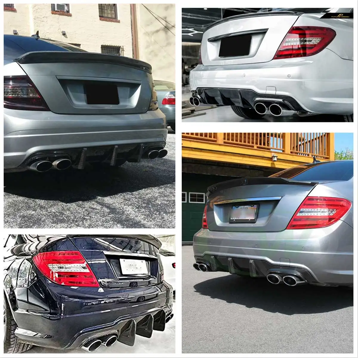 Высококачественные разветвители для бампера Mercedes Benz C Class W204 C204 Sedan C63 Coupe 2012-2015 |