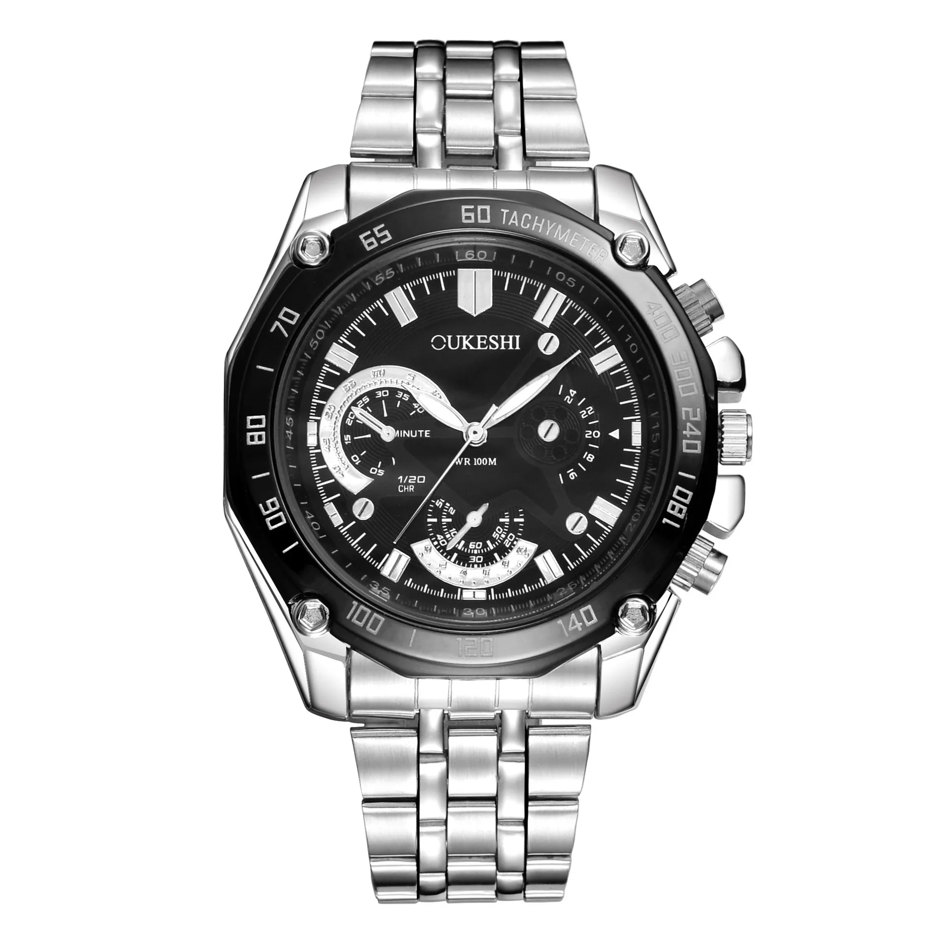 

New Men's Watch Waterproof Quartz Steel Watch Men's Fashion Personality Business Steel Belt Steel Watch Wholesale