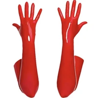 shiny wet look long sexy latex gloves for women bdsm sex extoic night club gothic fetish gloves wear clothing