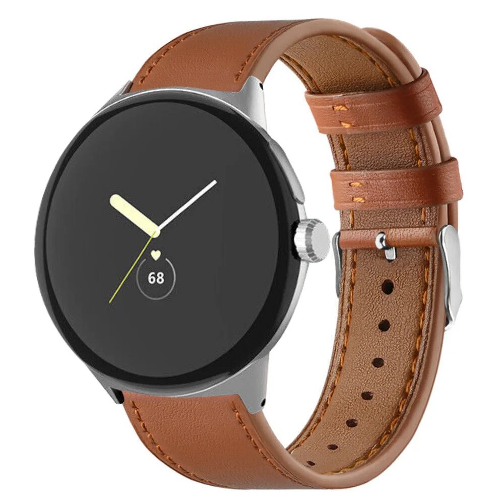 

Ремешок кожаный совместимый с Google Pixel, ремешок кожаный для наручных часов Pixel Watch Premium, стильный ремешок с регулируемым ремешком