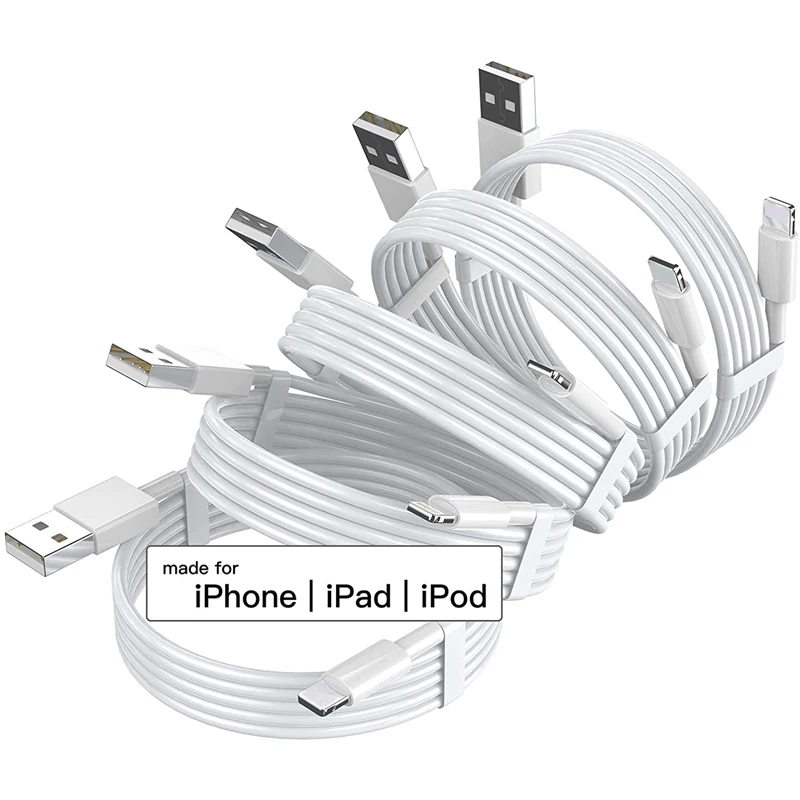RYWER-Cable de carga USB para iPhone, cargador de 3 pies para modelos...