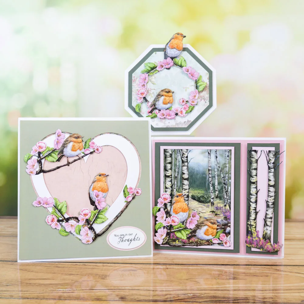 Птица цветы деревьев на весну Бетти Барри металлические штампы для резки