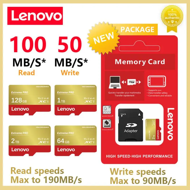 

Original Lenovo 1TB Micro Tarjeta SD Card 128GB 256GB 512GB Class10 Memory Card Waterproof TF/SD Card For Nintendo Switch Games