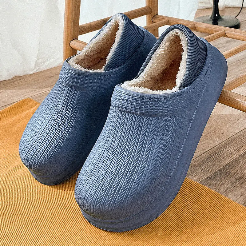 Home Slippers Men Indoor Witer Shoes Men Women Couple Shoes Women Non-slip Floor Shoes Thick Bottom Soft Cotton Slippers Slide