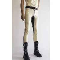 latex pants gummi mens trousers cosplay slim unique color blocking customized
