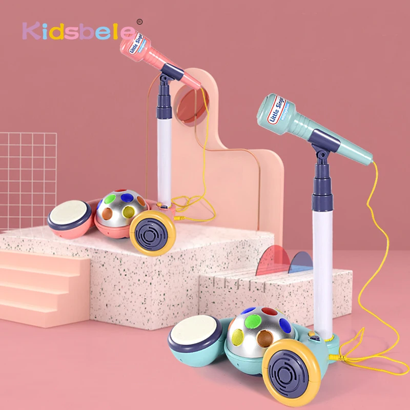 

Детский автомат-караоке микрофон с подставкой Многофункциональные Музыкальные игрушки для возраста 3 + детей Подарки для девочек и мальчик...