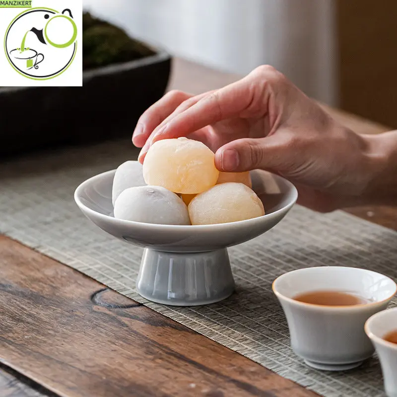 

Tea Cake Tray Exquisite Fruit Plate Snack Dish High-End Atmospheric Ceramic Dried Fruit Tray Plate Dim Sum Plate Serving Tray