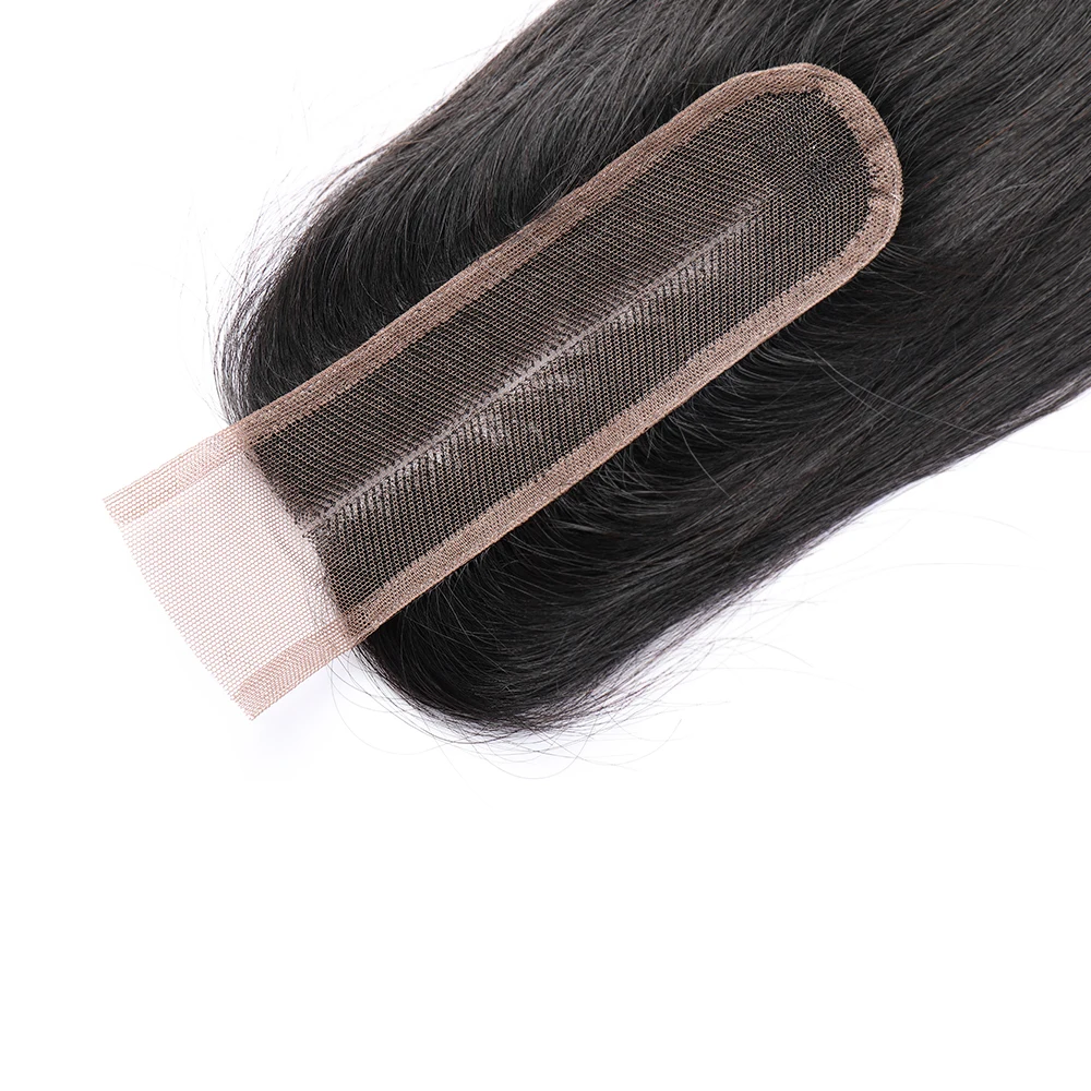 2x6 Transparent Lace Closure Braziian Remy Body Wave Human Hair Central Part Pre Plucked Body Wave Hair HD Lace Closure Natural images - 6