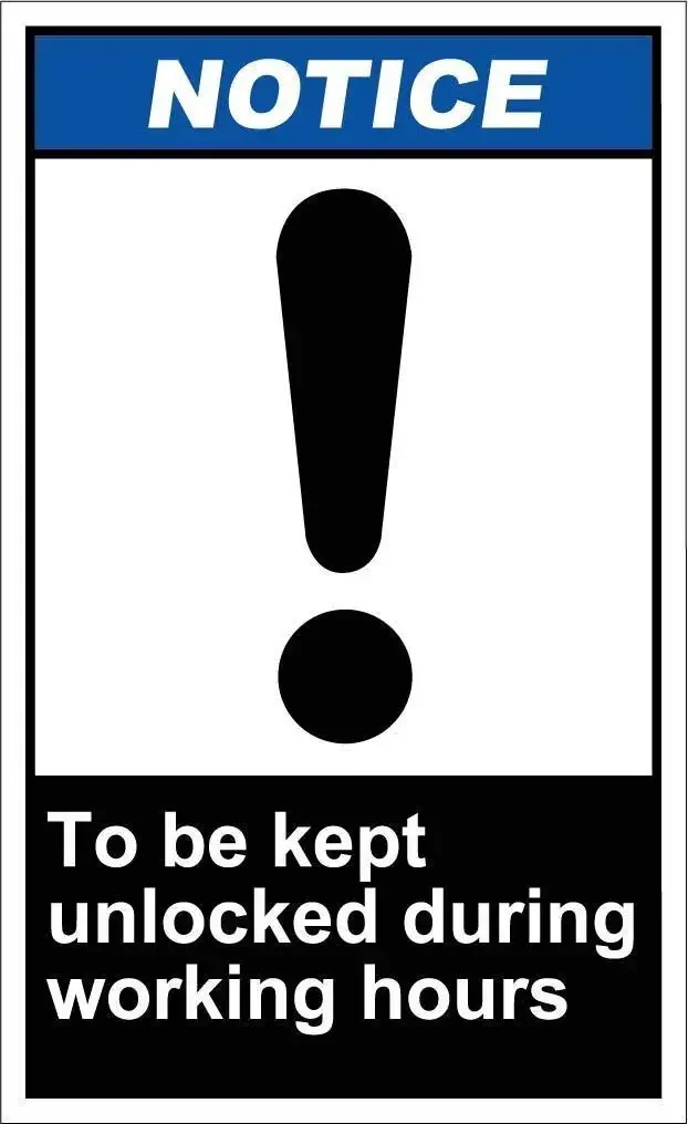 

Retro Vintage tin Sign to Be Kept Unlocked During Working Hours Notice Aluminum Metal Sign 8 X 12 Inch Decor Iron Painting Metal