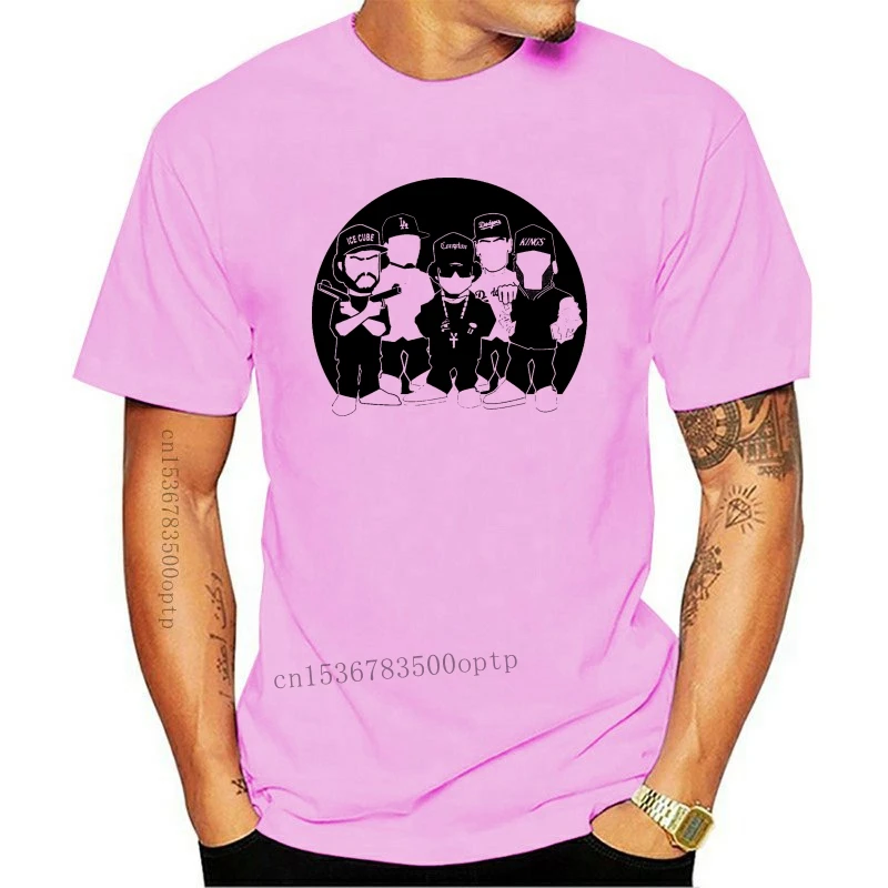 

N.W.A Group Cartoon Graphic T-Shirt Straight Outta Boyz N Tha Hood Dr Dre Sale 100 % Cotton T Shirt TOP TEE
