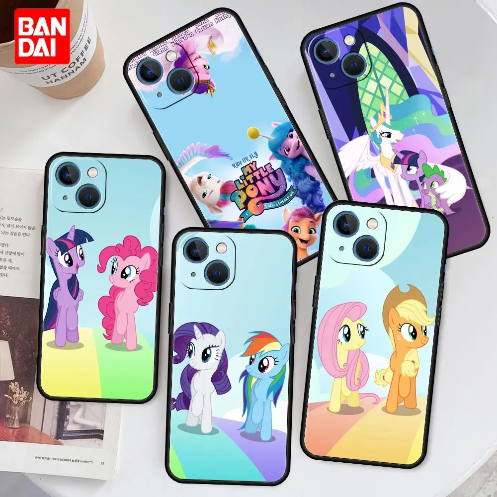 

My Little Pony Horse Manga Case for iPhone 13 12 11 X XS Pro Max 6 6s 7 8 Plus SE XR 12pro 13pro Mini Silicone Soft Cover Black