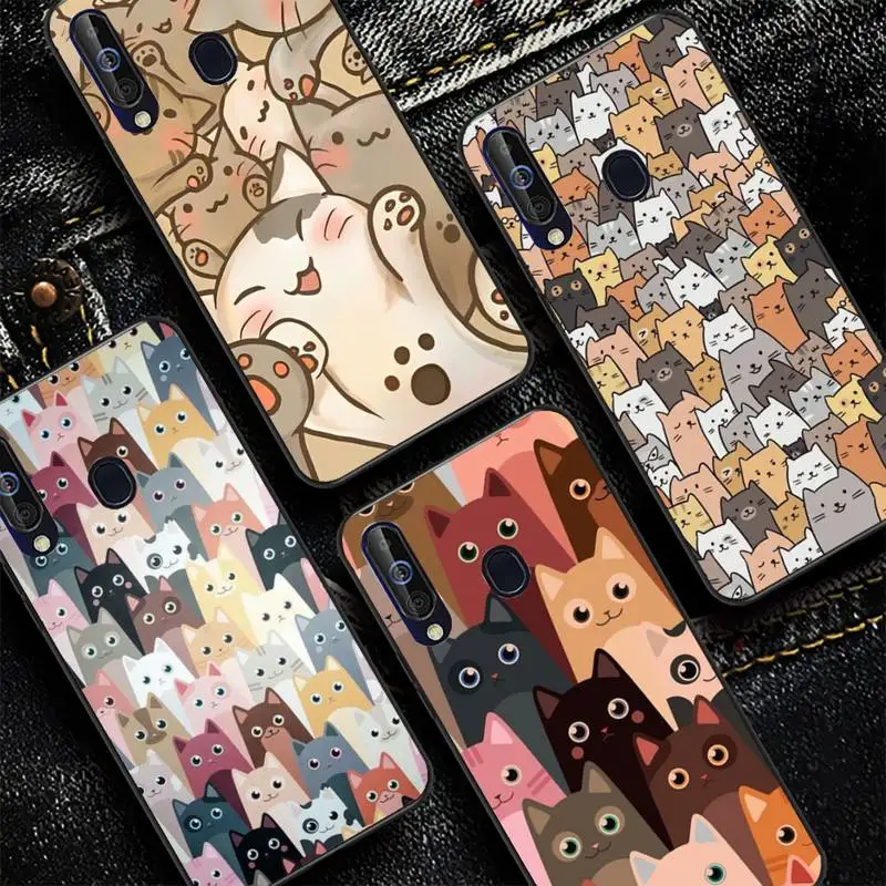 

Cartoon Cute Cats Background Phone Case for Samsung Galaxy A 51 30s a71 Soft Silicone Cover for A21s A70 10 A30