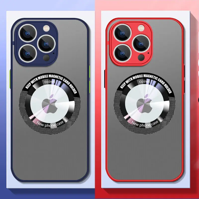 

Luxury Matte Clear For Magsafe Logo Hole Case For iPhone 14 13 12 Pro Max 11 Magnetic Wireless Charging Shockproof Armor Cover