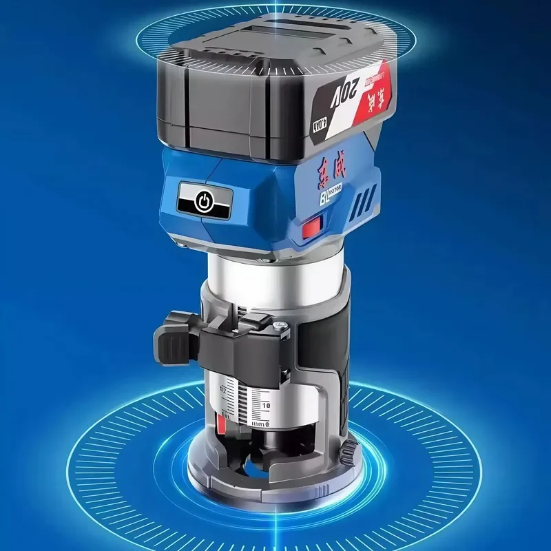 Фото Аккумуляторный бесщеточный кромкорез Dongcheng 20V DCMP6BM, 800 Вт, 6 скоростей, регулируемая глубина фрезеровки 0-40 мм, для домашнего использования. №4