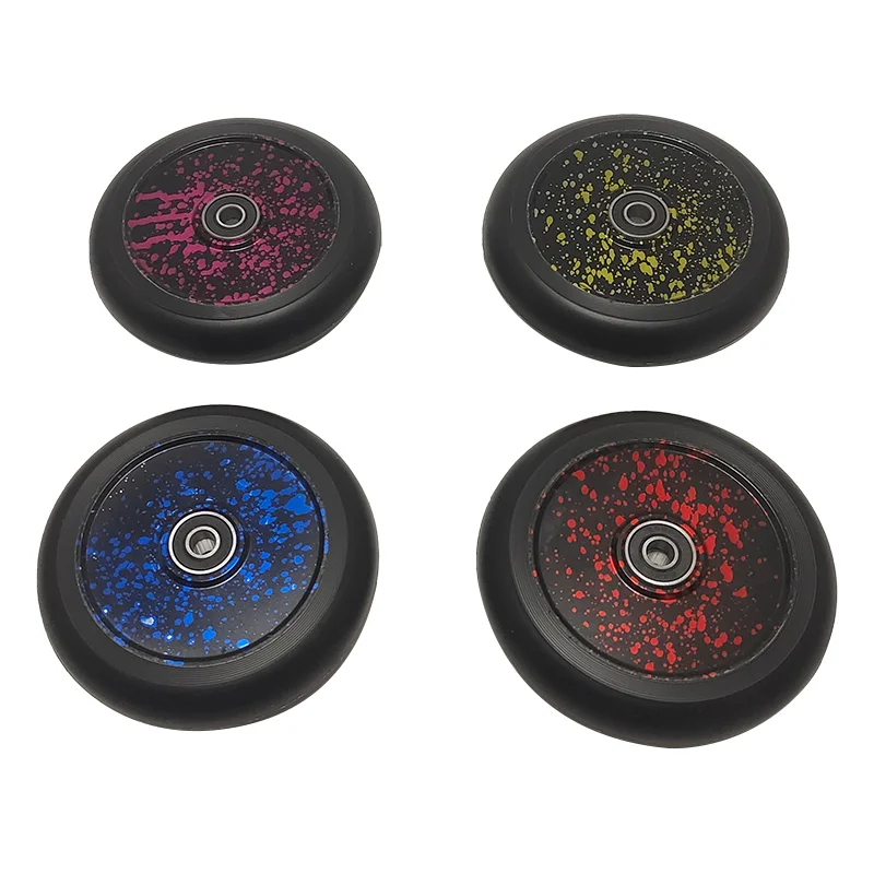 110 мм Pro Stunt/Push/Kick Scooter Wheels 88A PU с подшипниками и алюминиевым полым сердечником для