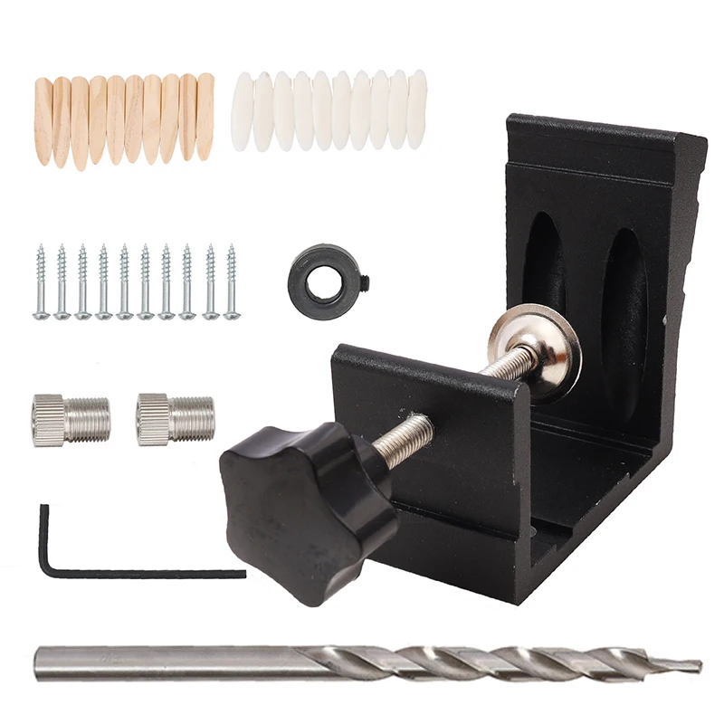 

Pocket Slant Hole Jig Kit 46 Pcs Woodworking Oblique Hole Locator Positioner Drilling Sets Good Impact Resistance Wrench