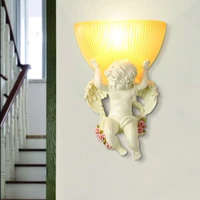european art resin wall lamps led lamps apply to living room decoration beige angel wall lamp led lustre lighting wall light