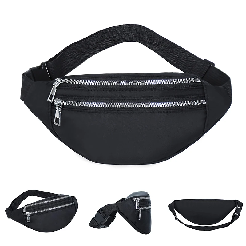 Fashion Waterproof Wholesale Outdoor Black Travel Pouch Waist Bag Belt Sling Bag Chest Fanny Pack Crossbody For Men Ladies