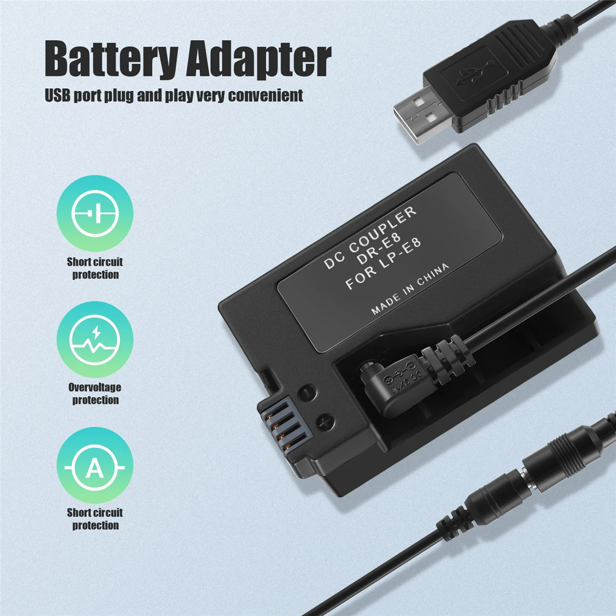 Искусственная батарея с аккумулятором постоянного тока запасной USB-кабель