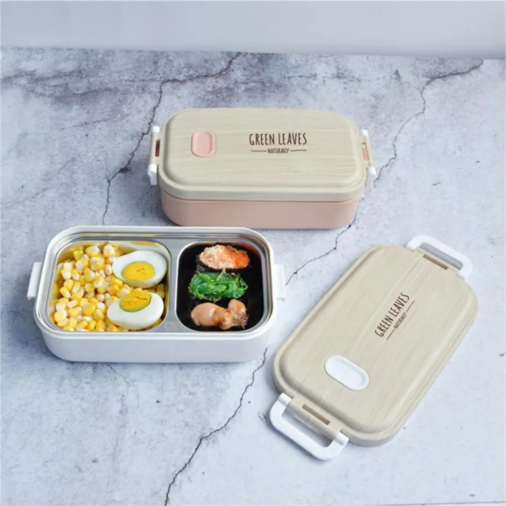 

Washable Great Stylish Anti-rust Bento Organizer Stainless Steel Bento Organizer Leakproof for Picnic