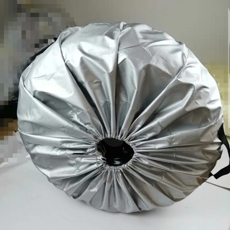 

Tire Cover Case Silver Cloth Spare Tire Cover Storage Bags Carry Tire For Cars Wheel Protection Covers 4 Season Drop Shipping