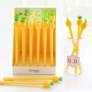 10Pcs Elegant Fancy Cute Kawaii Pineapple Pens Funny Fruit Gel Pen Erasable Kids Girl Stationery Ballpoint Rollerball School Kit
