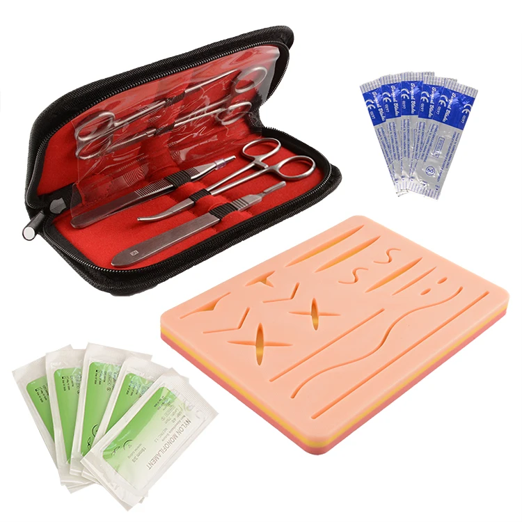 

Cheap Suture Medical Training Model Artificial Skin Suture Practice surgical Complete Suture Training Pad Practice Kit