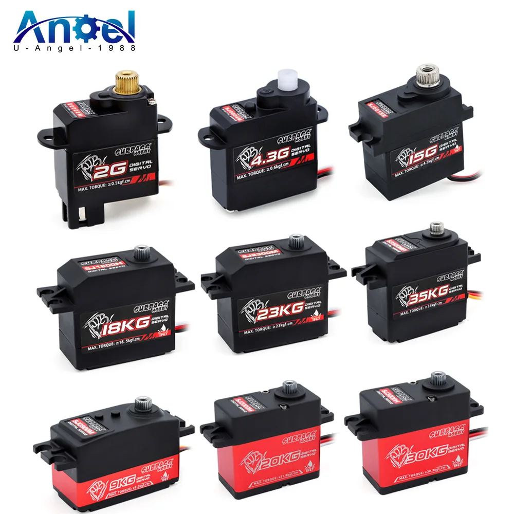 Цифровой сервопривод Surpass Hobby, металлическая и пластиковая Шестерня для РУ машин, роботов, дронов, самолетов с неподвижным крылом, 9 кг 15 кг 18 кг 20 кг 23 кг 30 кг 35 кг