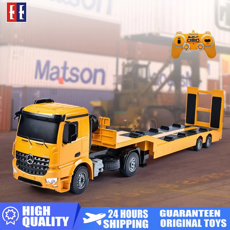 

DOUBLE E RC Trailer Truck Car Model 2.4G Construction Tractor Trailer Remote Control Flipable Flatbed Vehicle Kids Toys for Boys