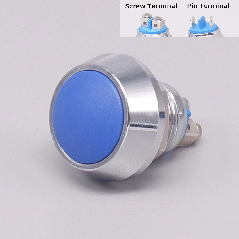 

12 мм 1NO Мгновенный кнопочный переключатель цветной круглый автомобильный звуковой сигнал дверной звонок Swtich нажимная кнопка сброс крышка штырь винтовой клеммы