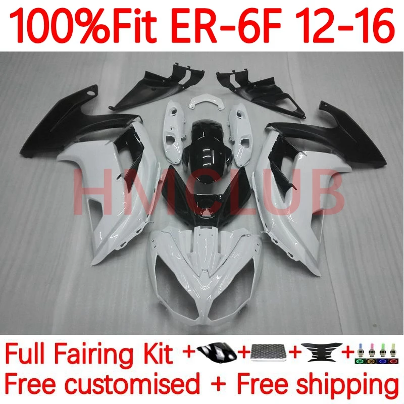 

Инжекционный комплект для KAWASAKI NINJA 650R ER 6F ER6F ER-6F 2012 2013 2014 2015 ER6 F 12 13 14 15 16 обтекатель 50No.11 Белый Глянец