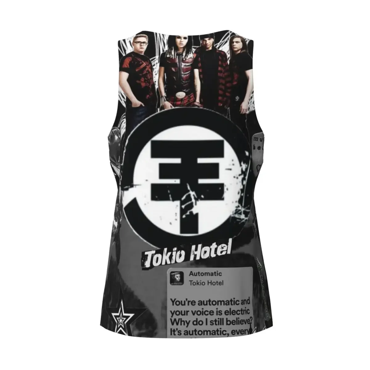 Фото Быстросохнущая дышащая майка без рукавов для спортзала Tokio Hotel, для бодибилдинга №3